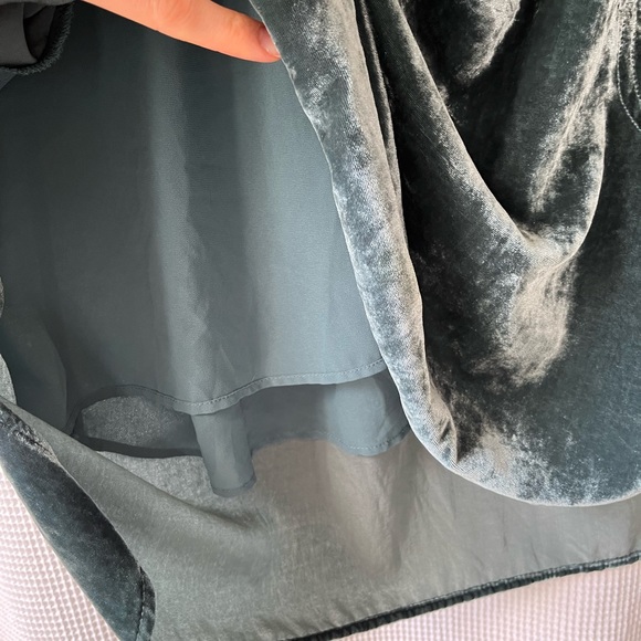 Teal Velvet Anthropologie Dress - Picture 7 of 8